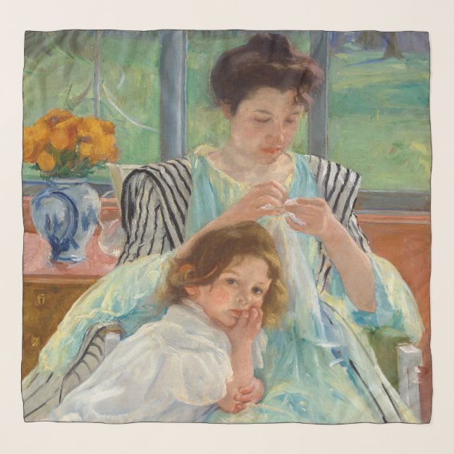 Mary Cassatt - Young Mother Sewing Scarf (Front)