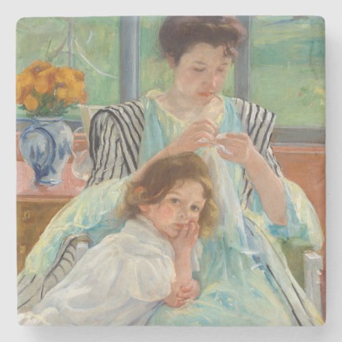 Mary Cassatt _ Young Mother Sewing Stone Coaster