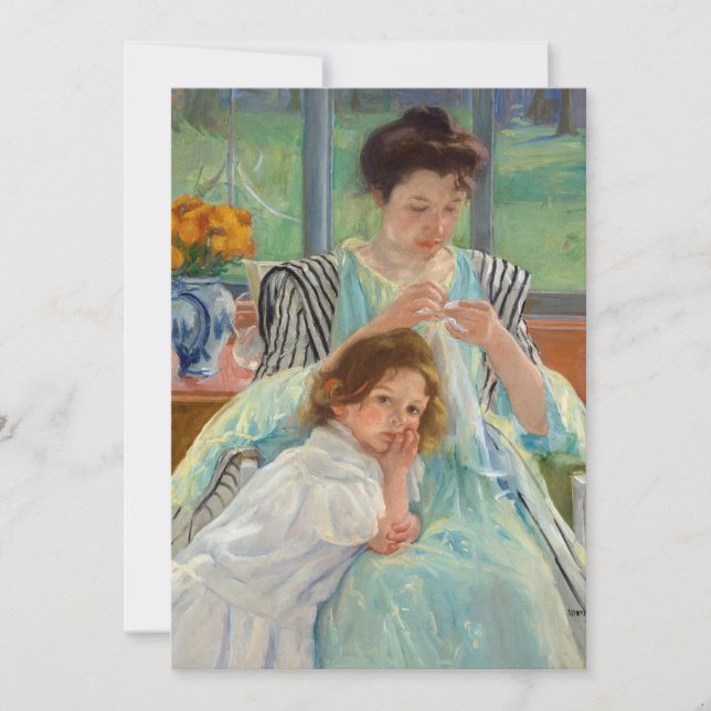 Mary Cassatt - Young Mother Sewing Thank You Card (Front)