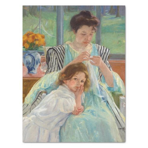 Mary Cassatt _ Young Mother Sewing Tissue Paper