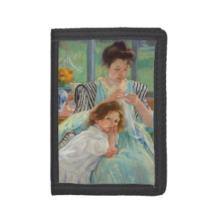 Mary Cassatt - Young Mother Sewing Tri-fold Wallet