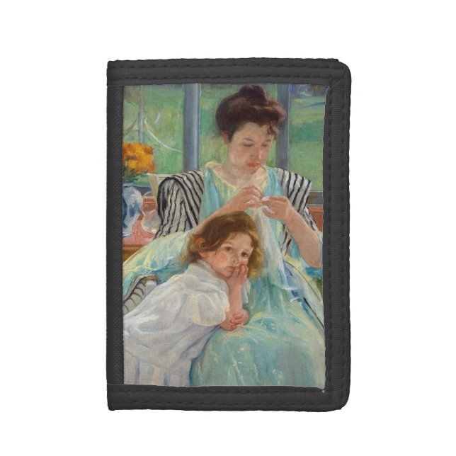 Mary Cassatt - Young Mother Sewing Trifold Wallet (Front Vertical)