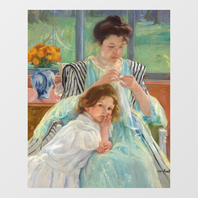 Mary Cassatt - Young Mother Sewing Window Cling (Sheet)
