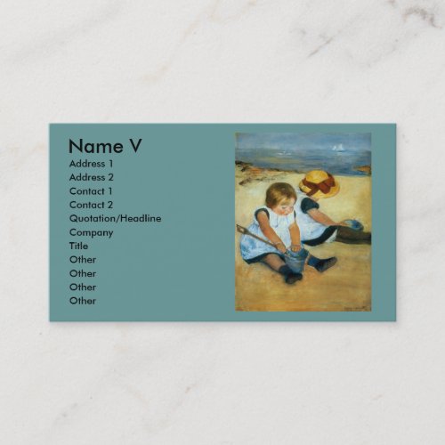 Mary Cassatt's Children on the Beach  (1884) Business Card Template