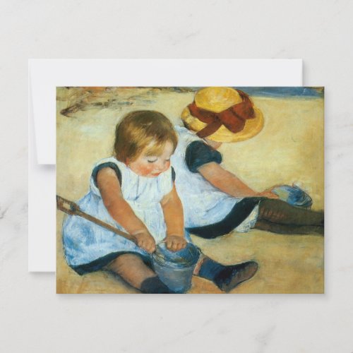 Mary Cassatt's Children on the Beach  (1884) Invitation