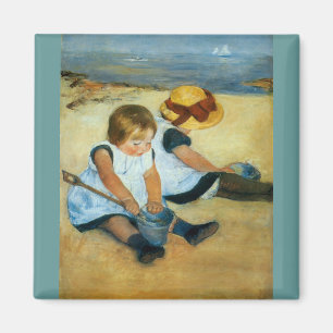 Mary Cassatt's Children on the Beach (1884) Magnet
