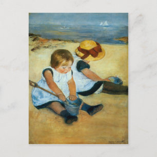 Mary Cassatt's Children on the Beach  (1884) Postcard