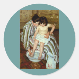 Mary Cassatt's The Child's Bath (circa 1892) Classic Round Sticker