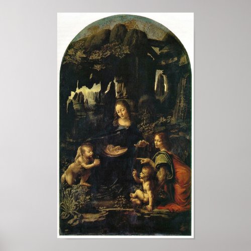 Mary Christ child and angel by Leonardo da Vinci Poster