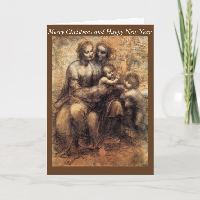Mary, Christ, St. Anne and the Infant St. John Holiday Card (Front)