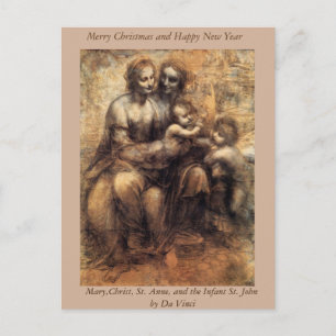 Mary, Christ, St. Anne and the Infant Stl John Holiday Postcard