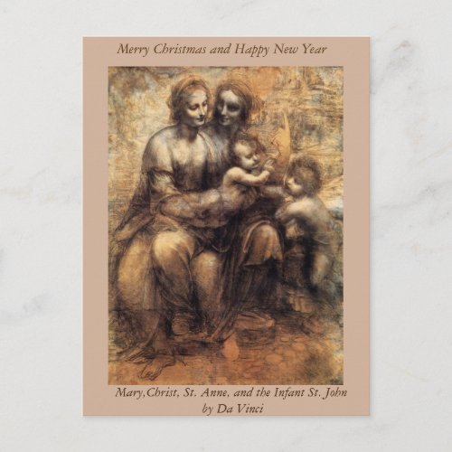 Mary Christ St Anne and the Infant Stl John Holiday Postcard