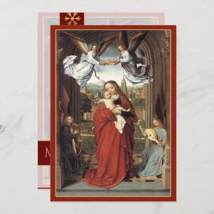 Mary Crowned by Angels - Vintage Christmas Holiday Card