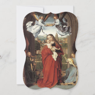 Mary Crowned by Angels Vintage Fancy Cut Christmas Holiday Card