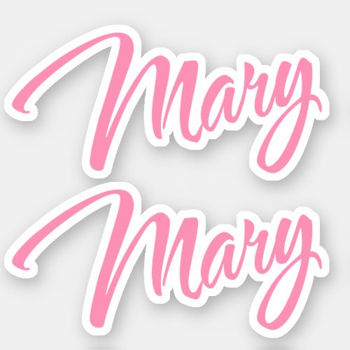 Mary Decorative Name in Pink x2 Sticker