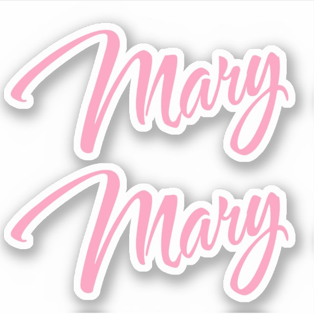 Mary Decorative Name in Pink x2 Sticker (Front)