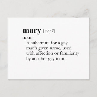 MARY (definition) Postcard
