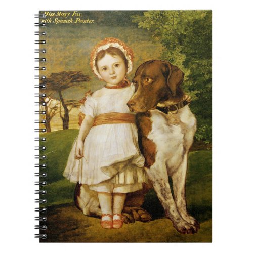 Mary Fox With Her Spanish Pointer Dog GF Watts Notebook
