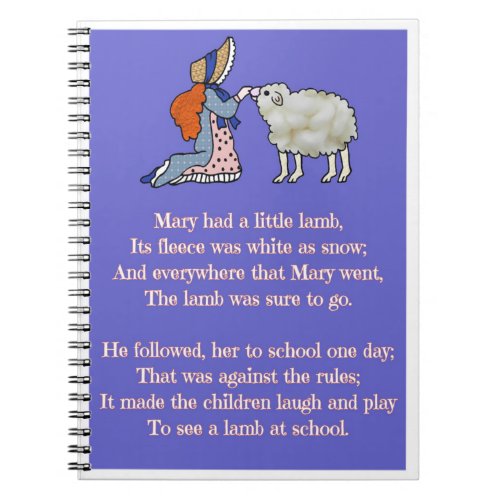 Mary Had a Little Lamb Notebook