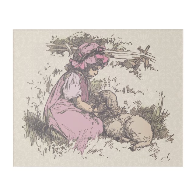 Mary Had a Little Lamb Nursery Rhyme Acrylic Print (Front)