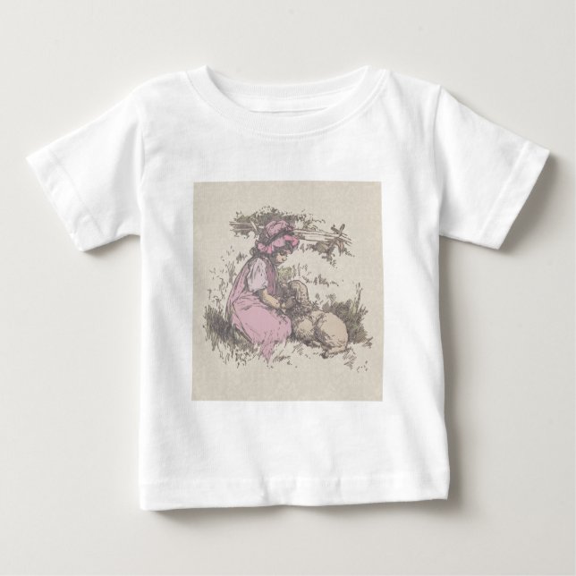 Mary Had a Little Lamb Nursery Rhyme Baby T-Shirt (Front)