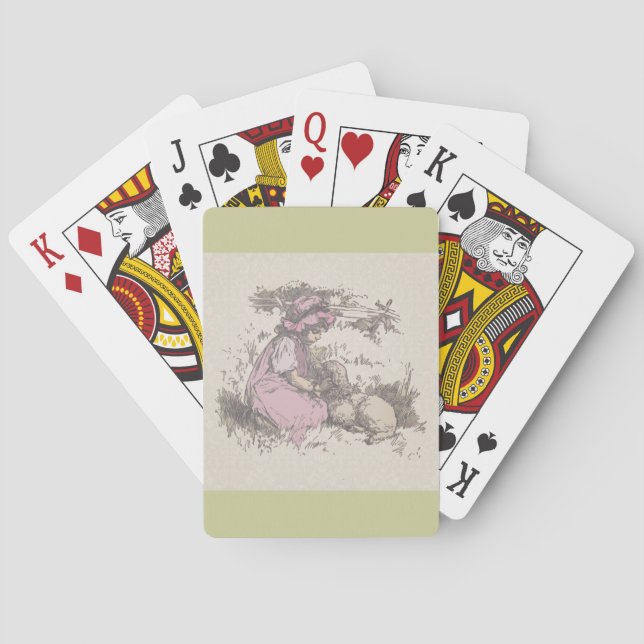 Mary Had a Little Lamb Nursery Rhyme Poker Cards (Back)