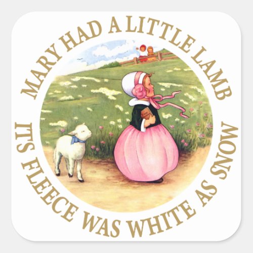 Mary Had a Little Lamb Square Sticker