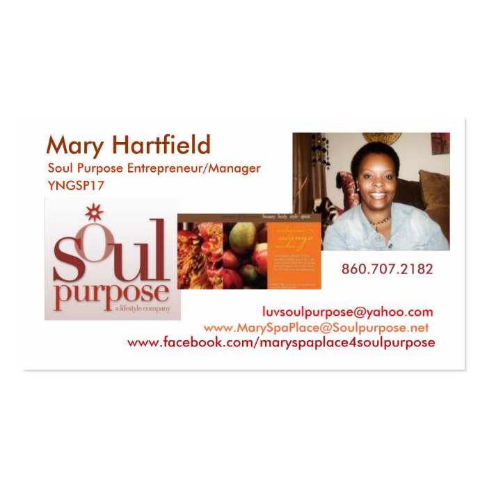 Mary Hartfield  Soul Purpose Business Card Templates