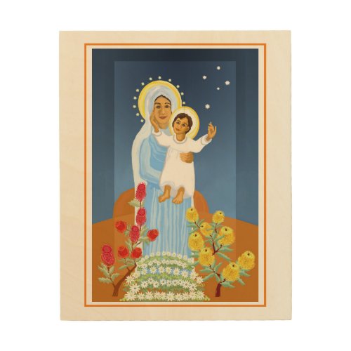 Mary Help of Christians card Magnet Wood Wall Art