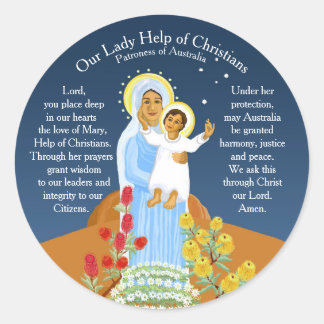 Mary, Help of Christians Classic Round Sticker