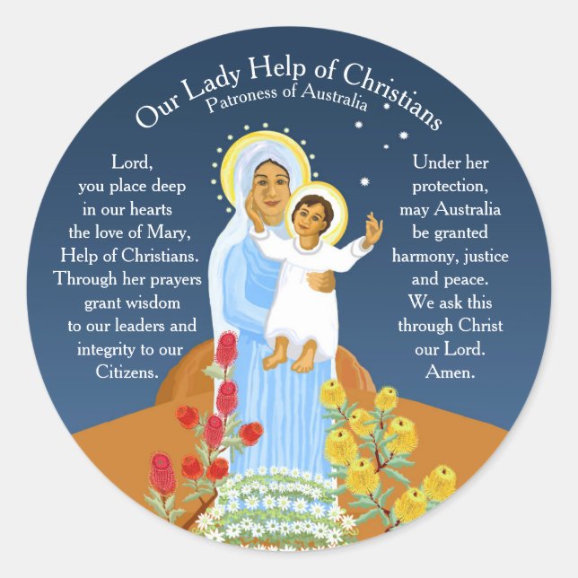   Mary, Help of Christians Classic Round Sticker (Front)