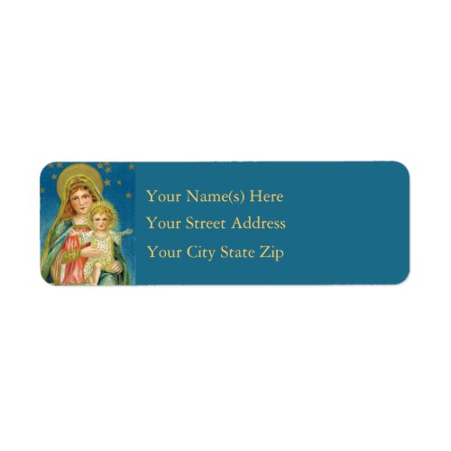 Mary Holding Baby Jesus Vintage Christmas Label