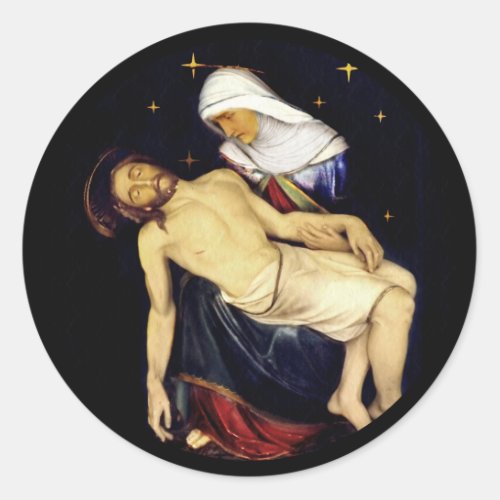 Mary Holding Jesus Classic Round Sticker