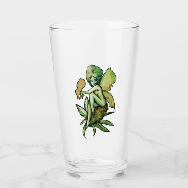 Mary Jane Fairy Green Goddess Toker                Glass (Front)