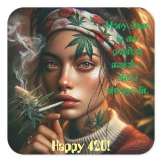 Mary Jane is my perfect match – she's always lit. Square Sticker