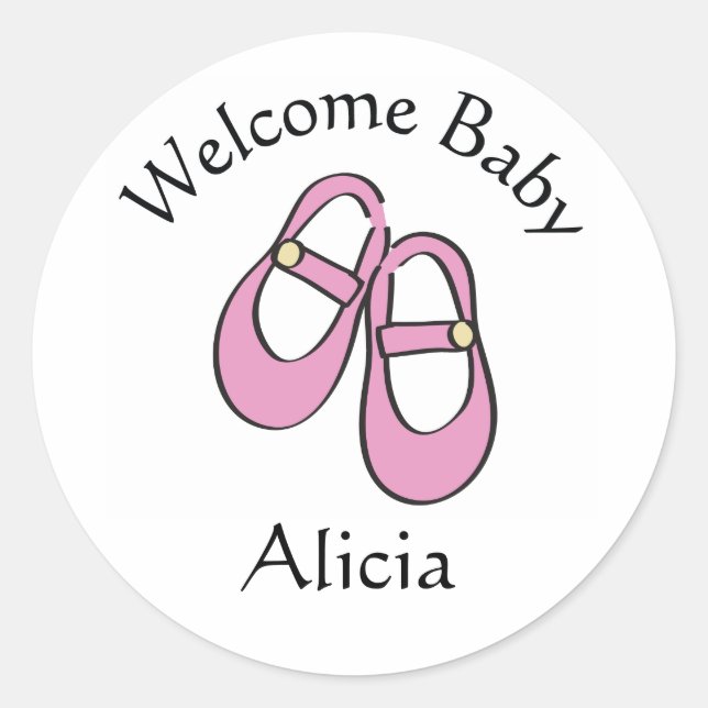 Mary Janes Baby Shower Stickers (Front)