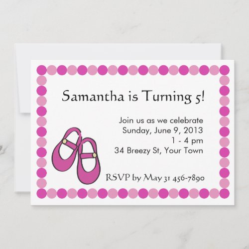 Mary Janes  Birthday Party Invitation