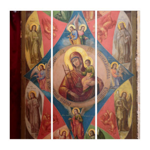 Mary, Jesus, And Angels Triptych