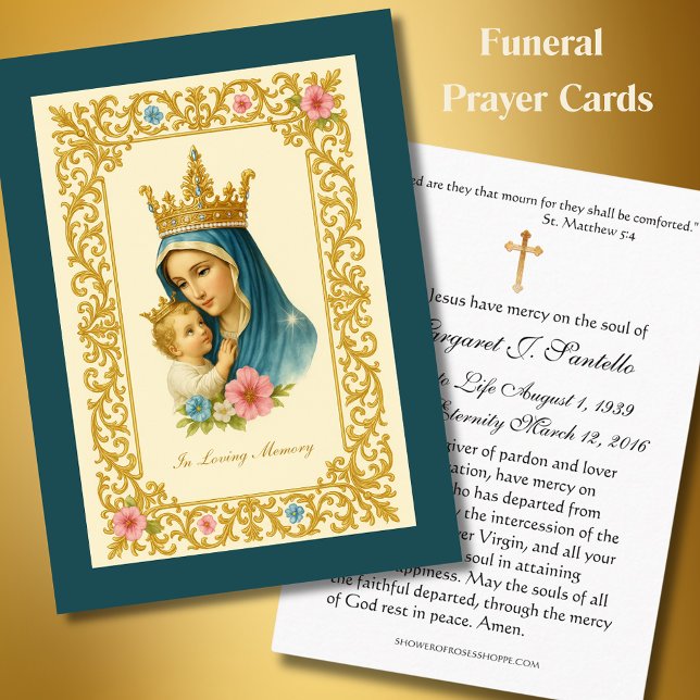 Mary Jesus Catholic Funeral Memorial Holy Card - (Creator Uploaded)