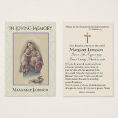 Mary Jesus Lamb Funeral Memorial Holy Card - (Front & Back)