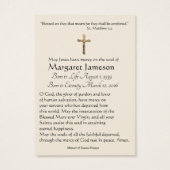 Mary Jesus Lamb Funeral Memorial Holy Card - (Back)
