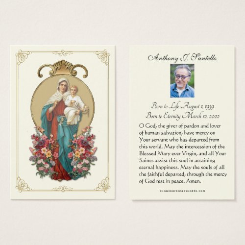 Mary JesusFuneral Memorial Prayer Holy Card