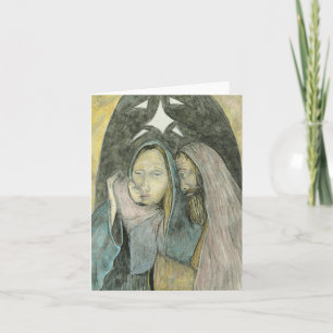 Mary Joseph And Baby Jesus Religious Christmas Holiday Card