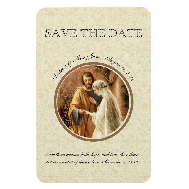 Mary Joseph Catholic SAVE THE DATE Wedding Magnet (Vertical)