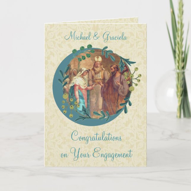 Mary Joseph Engagement Wedding Betrothal Card (Front)
