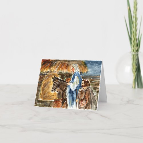 Mary  Joseph Note Card Blank inside w Envelope