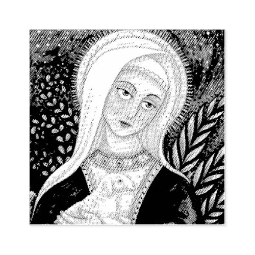 MARY  LAMB MADONNA MOTHER OF JESUS ART RUBBER STAMP