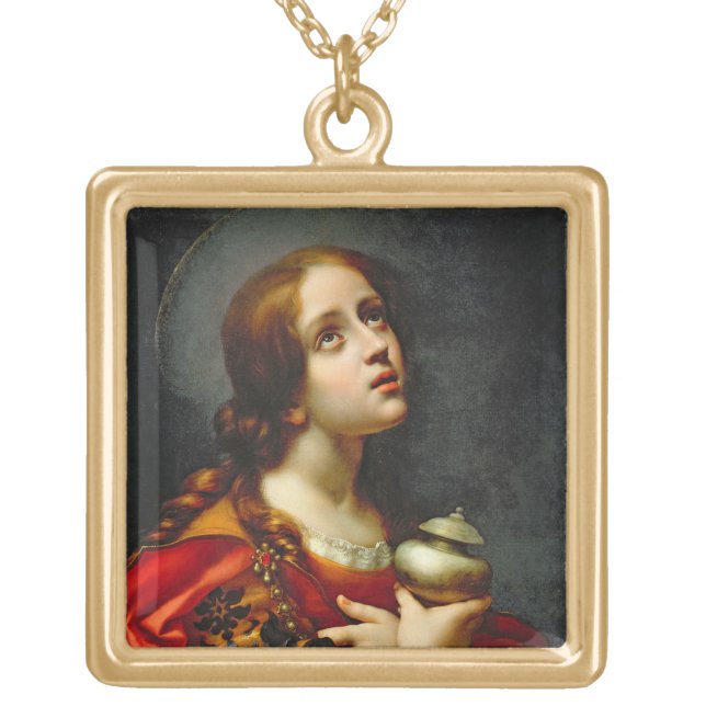 Mary Magdalene, 1660-70 (oil on canvas) Gold Plated Necklace (Front)
