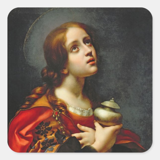 Mary Magdalene, 1660-70 (oil on canvas) Square Sticker (Front)