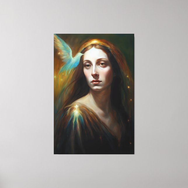 Mary Magdalene and a bird gorgeous Canvas Print (Front)